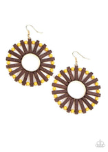 Load image into Gallery viewer, Paparazzi's Solar Flare - Yellow Wood earrings
