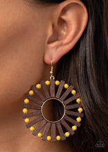 Load image into Gallery viewer, Paparazzi's Solar Flare - Yellow Wood earrings
