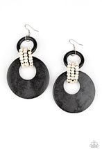 Load image into Gallery viewer, Paparazzi's Beach Day Drama - Black wood earrings
