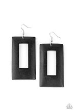 Load image into Gallery viewer, Paparazzi's Totally Framed - Black Wood earrings
