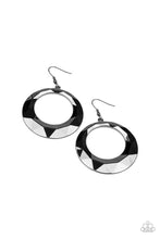 Load image into Gallery viewer, Paparazzi's Fiercely Faceted - Black hoop earrings
