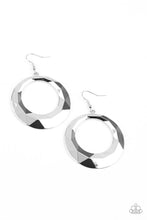 Load image into Gallery viewer, Paparazzi's Fiercely Faceted - Silver hoop earrings
