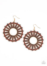 Load image into Gallery viewer, Paparazzi's Solar Flare - Brown Wood earrings

