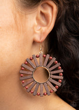 Load image into Gallery viewer, Paparazzi's Solar Flare - Brown Wood earrings
