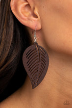 Load image into Gallery viewer, Paparazzi's Tropical Foliage - Brown wood earrings
