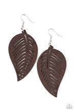 Load image into Gallery viewer, Paparazzi's Tropical Foliage - Brown wood earrings
