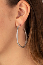 Load image into Gallery viewer, Paparazzi's Rough It Up - Silver hoop earrings
