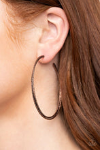 Load image into Gallery viewer, Paparazzi's Curved Couture - Copper hoop earrings
