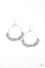 Load image into Gallery viewer, Paparazzi's Things Are Looking UPSCALE - Silver Pearl hoop earrings

