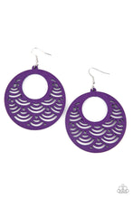 Load image into Gallery viewer, Paparazzi's Sea Le Vie! - Purple Wood hoop earrings
