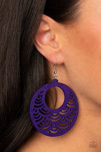 Load image into Gallery viewer, Paparazzi's Sea Le Vie! - Purple Wood hoop earrings
