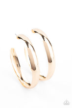 Load image into Gallery viewer, Paparazzi's BEVEL In It - Gold hoop earrings
