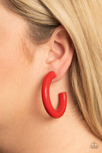 Load image into Gallery viewer, Paparazzi's Woodsy Wonder - Red Hoop earrings
