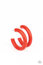 Load image into Gallery viewer, Paparazzi's Woodsy Wonder - Red Hoop earrings
