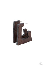 Load image into Gallery viewer, Paparazzi's The Girl Next OUTDOOR - Brown Wood hoop earrings
