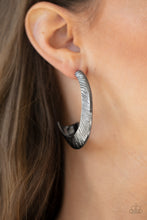 Load image into Gallery viewer, Paparazzi's I Double FLARE You - Black hoop earrings
