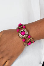 Load image into Gallery viewer, Paparazzi's Island Adventure - Pink Wood bracelet
