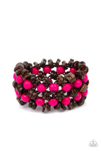 Load image into Gallery viewer, Paparazzi's Tahiti Tourist - Pink Wood bracelet
