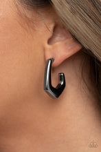 Load image into Gallery viewer, Paparazzi's On The Hook - Black hoop earrings
