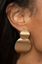 Load image into Gallery viewer, Paparazzi's Here Today, GONG Tomorrow - Gold earrings
