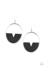 Load image into Gallery viewer, Paparazzi's Island Breeze - Black Wood hoop earrings
