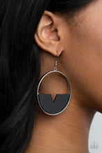 Load image into Gallery viewer, Paparazzi's Island Breeze - Black Wood hoop earrings
