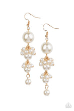 Load image into Gallery viewer, Paparazzi's Ageless Applique - Gold Pearl earrings
