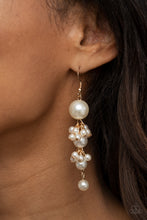 Load image into Gallery viewer, Paparazzi's Ageless Applique - Gold Pearl earrings
