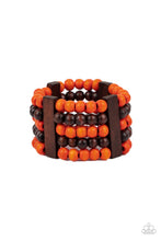 Load image into Gallery viewer, Paparazzi's Caribbean Catwalk - Orange Wood bracelet
