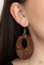 Load image into Gallery viewer, Paparazzi's Galapagos Garden - Brown Wood hoop earrings
