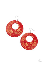 Load image into Gallery viewer, Paparazzi's Galapagos Garden Party - Red Wood hoop earrings
