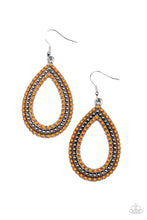 Load image into Gallery viewer, Paparazzi's Tear Tracks - Orange Seed Beads earrings
