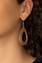 Load image into Gallery viewer, Paparazzi's Tear Tracks - Orange Seed Beads earrings
