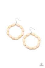 Load image into Gallery viewer, Paparazzi's Living The WOOD Life - White hoop earrings
