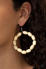 Load image into Gallery viewer, Paparazzi's Living The WOOD Life - White hoop earrings
