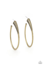 Load image into Gallery viewer, Paparazzi's Fully Loaded - Brass hoop earrings
