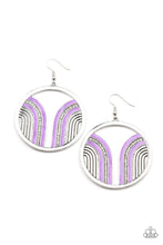 Load image into Gallery viewer, Paparazzi's Delightfully Deco - Purple Hoop earrings
