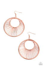 Load image into Gallery viewer, Paparazzi's Artisan Applique - Copper hoop earrings
