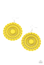 Load image into Gallery viewer, Paparazzi's Island Sun - Yellow Wood earrings
