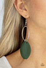 Load image into Gallery viewer, Paparazzi's Leafy Laguna - Green hoop earrings
