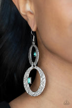 Load image into Gallery viewer, Paparazzi's OVAL and OVAL Again - Green hoop earrings

