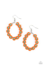 Load image into Gallery viewer, Paparazzi's Festively Flower Child - Orange Seed Beads hoop earrings
