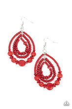 Load image into Gallery viewer, Paparazzi's Prana Party - Red Seed Beads earrings
