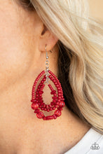 Load image into Gallery viewer, Paparazzi's Prana Party - Red Seed Beads earrings
