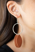 Load image into Gallery viewer, Paparazzi's Leafy Laguna - Brown hoop earrings
