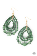 Load image into Gallery viewer, Paparazzi's Prana Party - Green Seed Bead earrings
