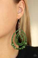 Load image into Gallery viewer, Paparazzi's Prana Party - Green Seed Bead earrings
