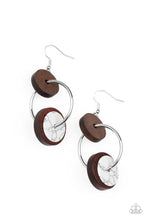 Load image into Gallery viewer, Paparazzi's Artisanal Aesthetic - White Wood hoop earrings
