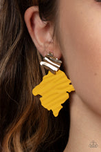 Load image into Gallery viewer, Paparazzi's Crimped Couture - Yellow post earrings

