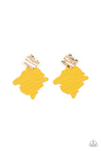 Load image into Gallery viewer, Paparazzi's Crimped Couture - Yellow post earrings
